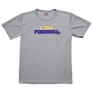 90s VTG LSU Tigers Football Nike T-Shirt Mens S Gray Nike-Fit